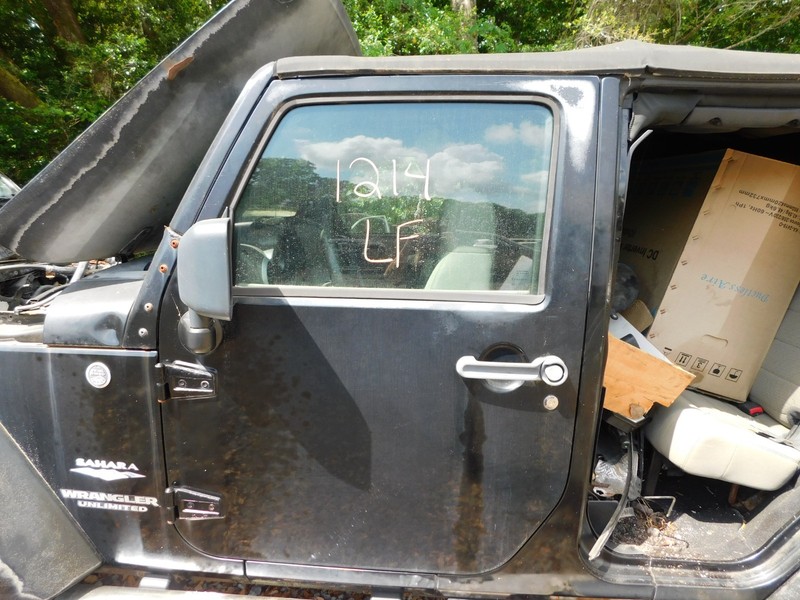2007-2010 JEEP WRANGLER LEFT DRIVER FRONT FULL DOOR POWER WINDOW BLACK PX8