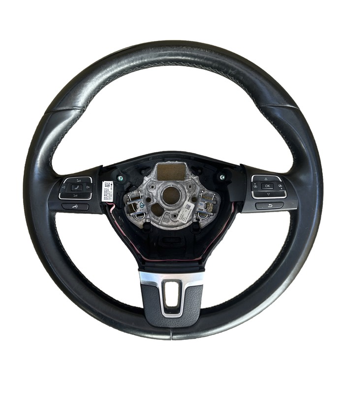 ✅ 12-16 VOLKSWAGEN VW PASSAT GOLF LEATHER STEERING WHEEL BLACK 561419091G OEM ✅