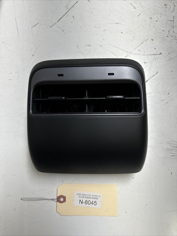 2017-23 TESLA MODEL 3 REAR CENTER CONSOLE AIR VENT USB C PORT TRIM OEM 8045 B14