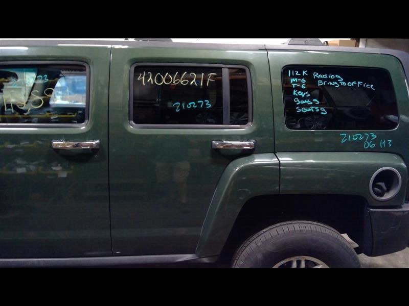 Driver Rear Side Door Without Child Safety Locks Green Fits 06-07 HUMMER H3