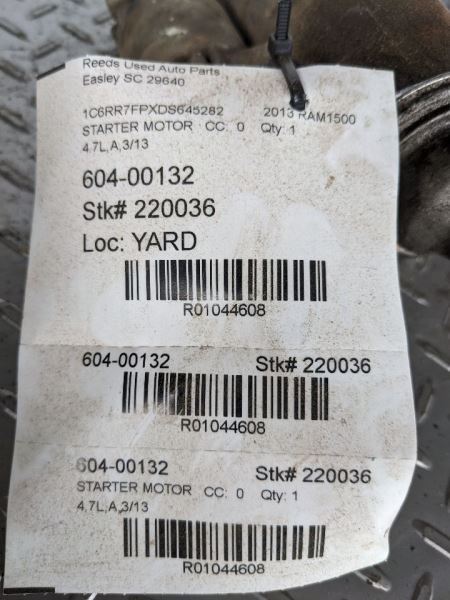 Starter Motor Fits 06-13 DODGE 1500 PICKUP 1044608