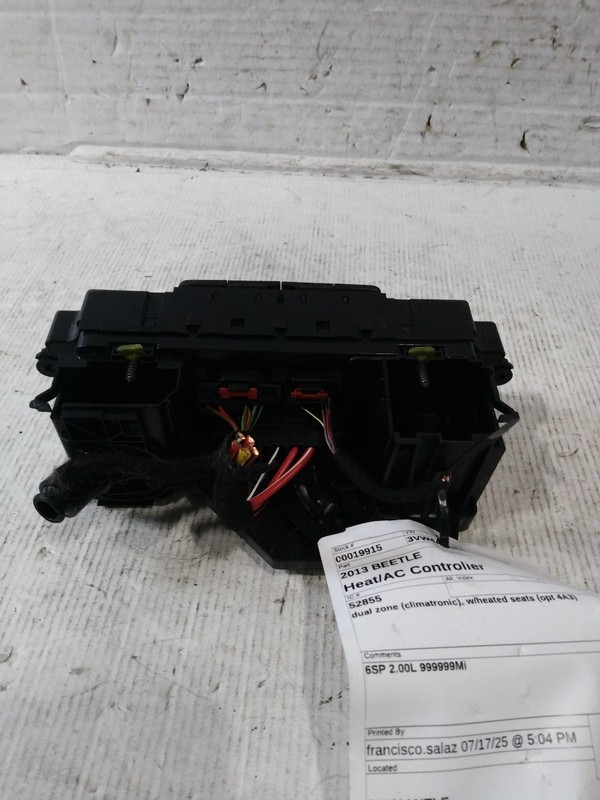 Used A/C Selector Switch fits: 2013 Volkswagen Beetle single zone climatic Grade