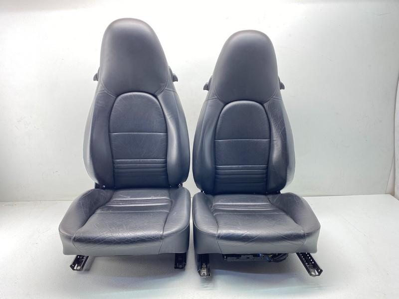 97-05 Porsche Carrera 911 Boxster 996 Front Seats Black Leather Assembly Set OEM