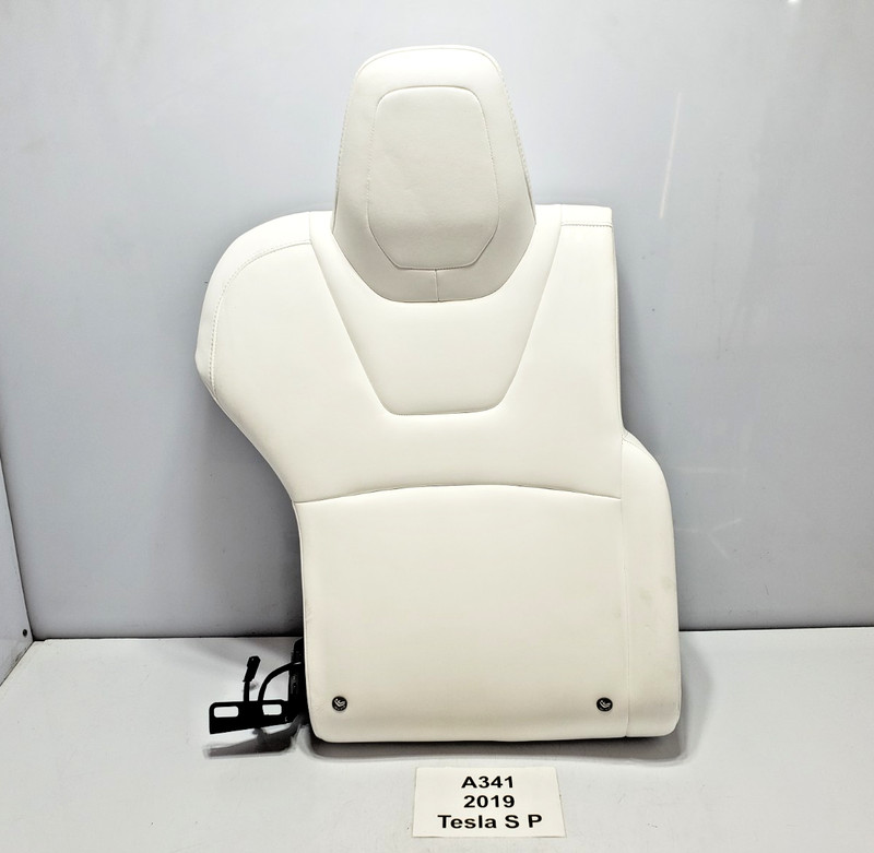 ✅ 16-20 OEM Tesla Model S Rear Right Passenger Seat Upper Cushion Leather White