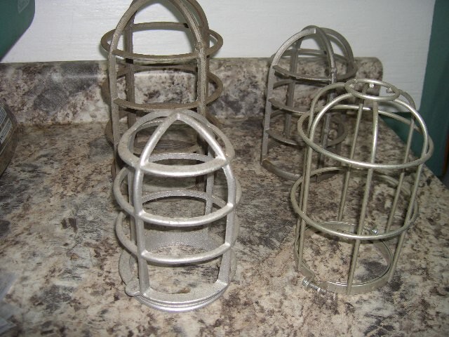 4 Vintage explosion proof light cages steampunk industrial lot metal