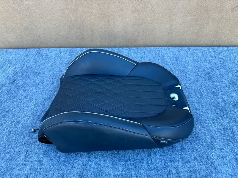 GENESIS G70 2019-2025 OEM FRONT LEFT DRIVER UPPER SEAT SKIN BLACK (WHITE STITCH)