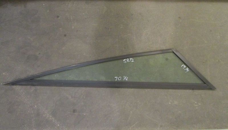 Boat Triangle STBD Right Window Glass Aluminum Frame 70 1/4" x 58 1/2" x 19 1/4"