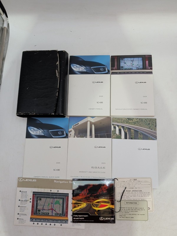 2009 Lexus SC 430 Owner's Manual Book + Navigation System With Case Complete Set