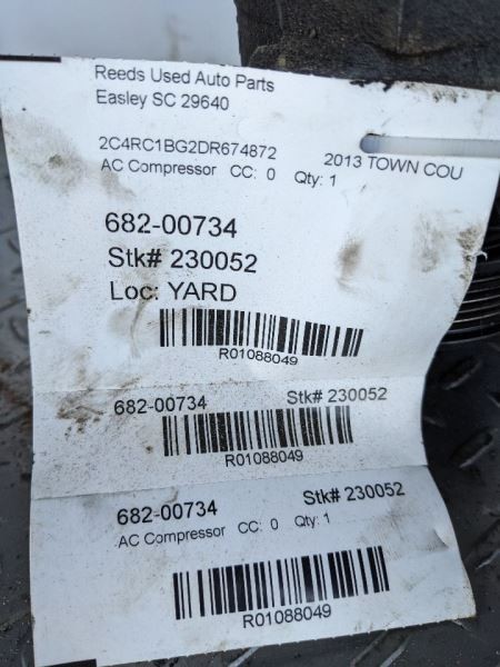AC Compressor With Rear AC Fits 11-20 CARAVAN 1088049
