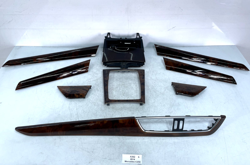 ✅ 12-14 OEM Mercedes W204 C250 Front Left Right Door Dash Interior Trim Wood SET