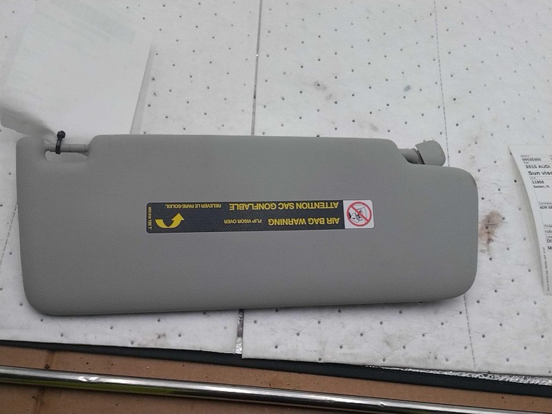 2015 AUDI A3 Sun Visor Grey Used OEM Part 494529 4DR SED 100K Mileage