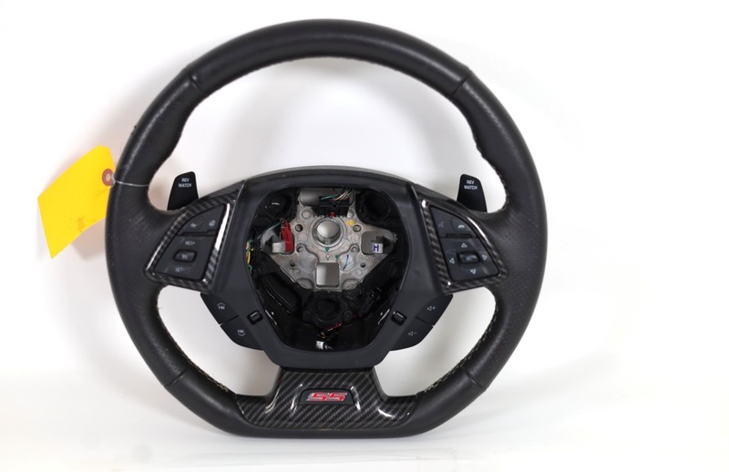 2019-2023 Chevy Camaro SS Steering Wheel Auto Black Leather OEM 84744934 *USED*