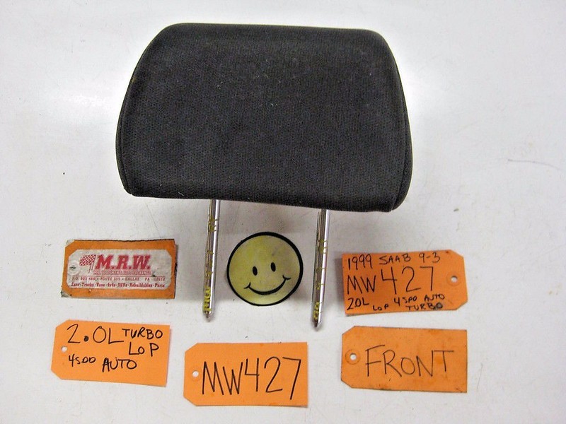 SEAT HEADREST HEAD REST FRONT CAR DARK GREY GRAPHITE CLOTH for 1999 99 SAAB 9-3