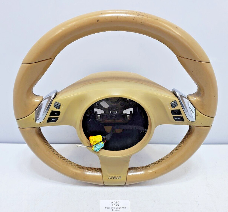 ✅ 2011-2014 OEM Porsche Cayenne 958 Steering Wheel Leather Beige NOTE*