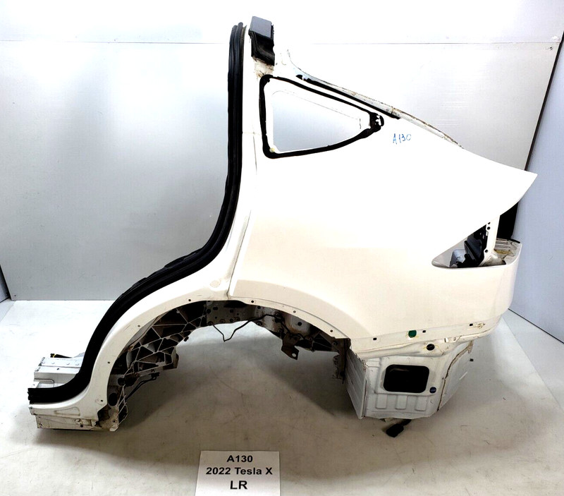 ✅22-23 OEM Tesla Model X Rear Left Driver Quarter Panel Complete White 36k