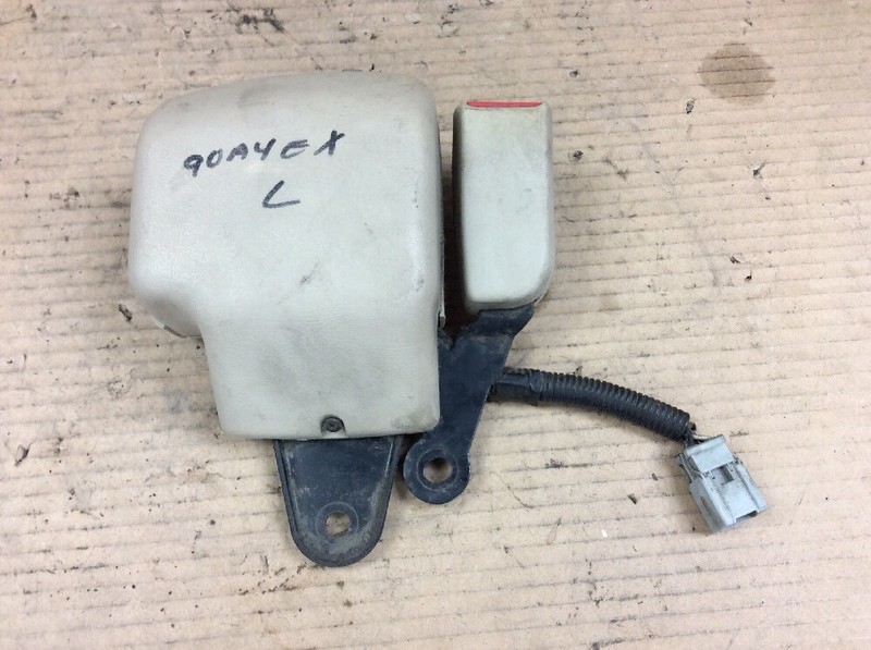 90 91 Accord Left Front Driver Shoulder Seat Belt Buckle Set Beige Used OEM