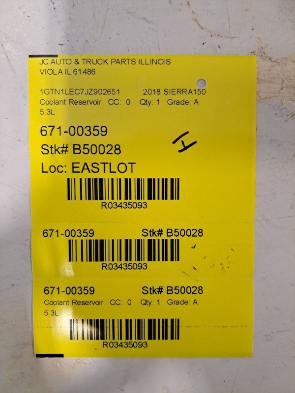 Coolant Reservoir Fits 15-20 ESCALADE 3435093