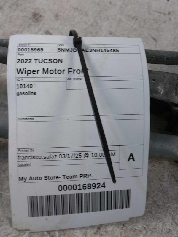 2022 Hyundai Tucson Wiper Motor OEM Blue 27k Miles NJ25-15965-404714