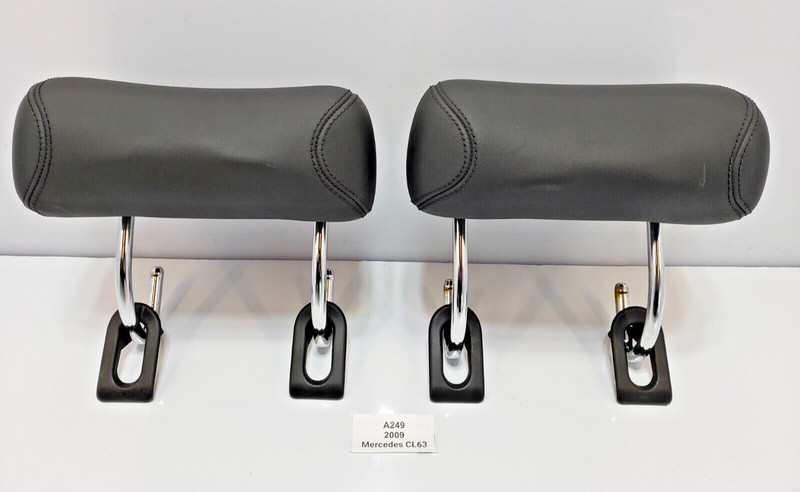 ✅ 2007-2013 OEM Mercedes C216 CL63 C550 Rear Black Leatherette Headrest *