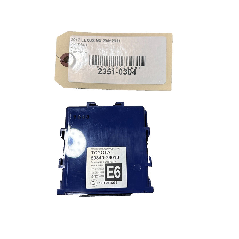 2015-2017 LEXUS NX200T PARK ASSIST CONTROL MODULE COMPUTER ASSEMBLY CLEAR OEM