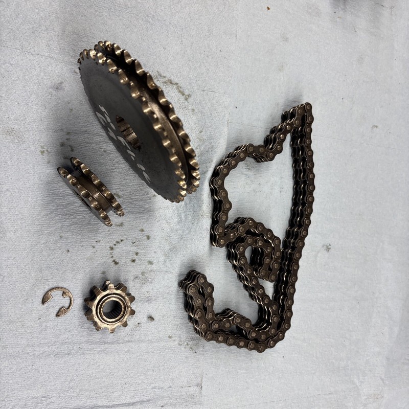 1969 Sno Flite Vintage Snowmobile Kohler 309 chain case sprockets and chain