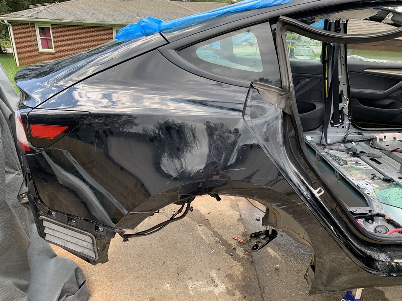 2018-2023 Tesla Model 3 Rear Right Quarter Panel Structural Frame Cut