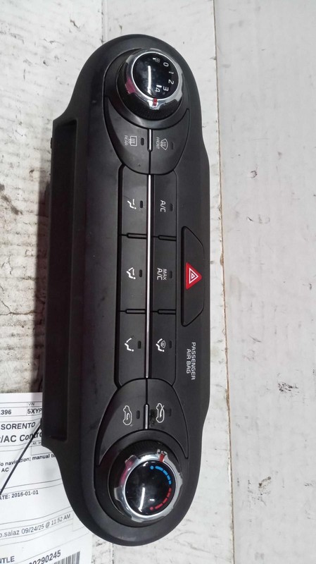 2016 Kia Sorento A/C Selector Switch OEM Maroon 97250C6000 98k Miles
