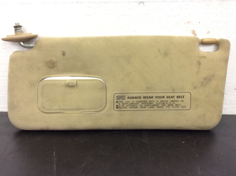 93-95 Honda Civic EX 2D Left Sun Visor TanVinyl/Fabric Mirror OEM