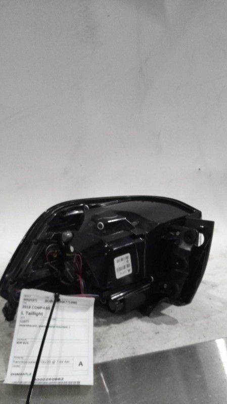 Used Left Tail Light Assembly fits: 2019 Jeep Compass incandescent quarter panel