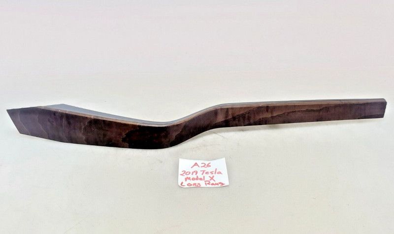 ✅ 16-20 OEM Tesla Model X Front Right Passenger Door Wood Trim Ash Burl Graph