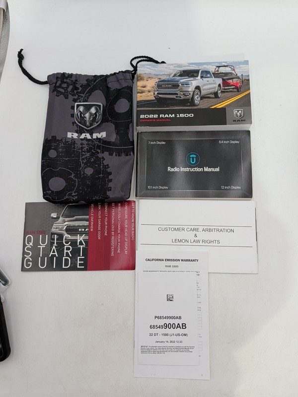 2022 DODGE RAM 1500OWNERS MANUAL LARAMIE LIMITED REBEL TRDSMN V8 V6 4WD 2WD