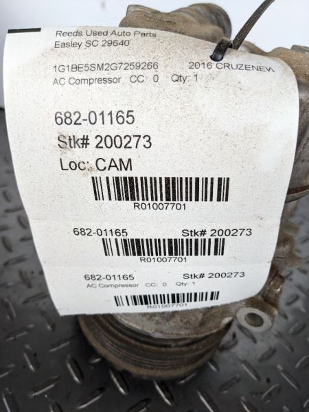 AC Compressor Fits 16-18 CRUZE 1007701
