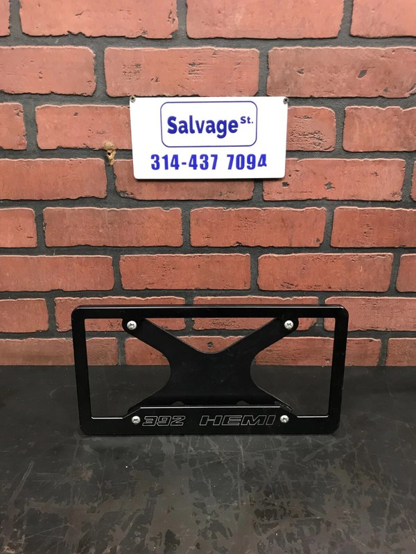 392 Hemi Black License Plate Frame and Mounting Bracket