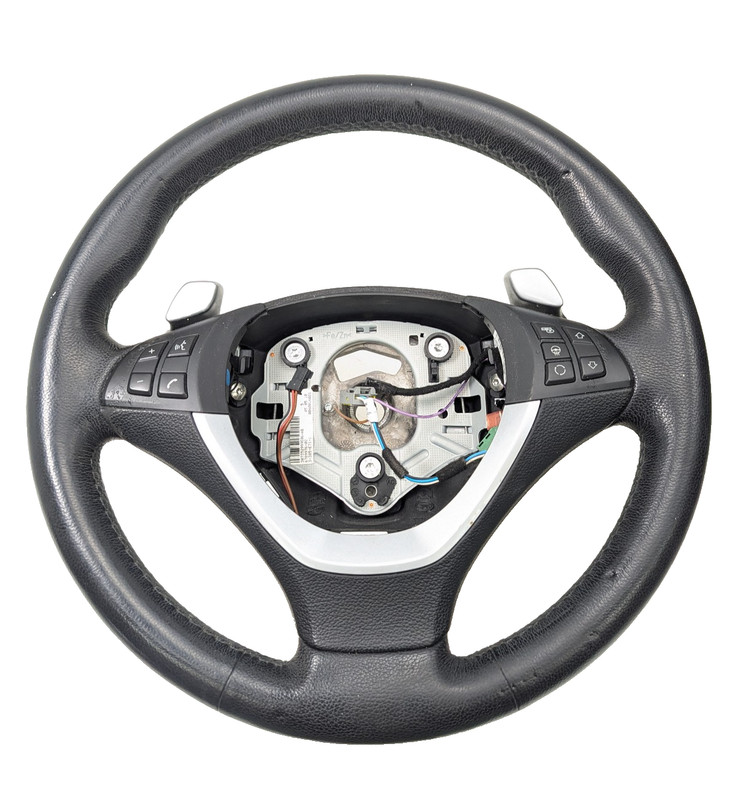 10-11 BMW X6 Steering Wheel Black W/ Paddle Shifters 9199427