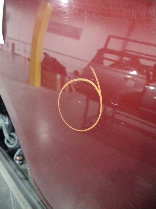 2014 Nissan Pathfinder Rear Right Door Red 291861 Used with Scratches & Dent