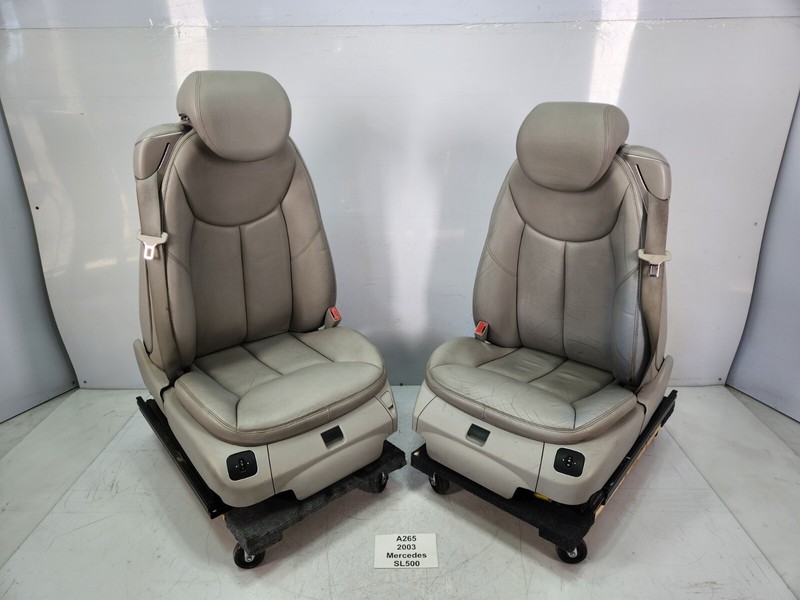 ✅ 03-06 OEM Mercedes R230 SL500 Front Left Right Seat Leather Gray Assy SET *