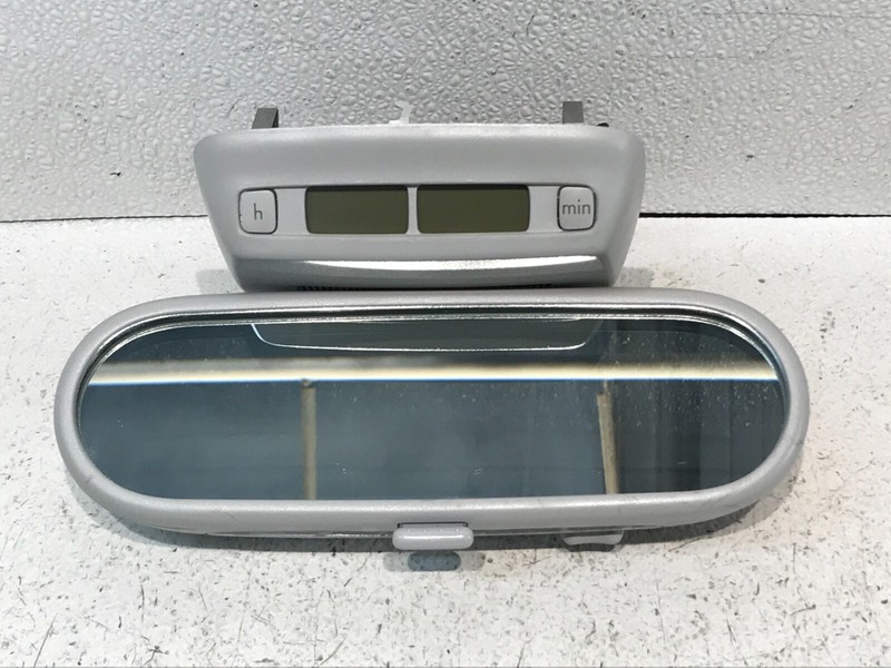 03-10 Volkswagen Beetle Interior Inside Rear View Mirror W/ CLOCK GRAY OEM