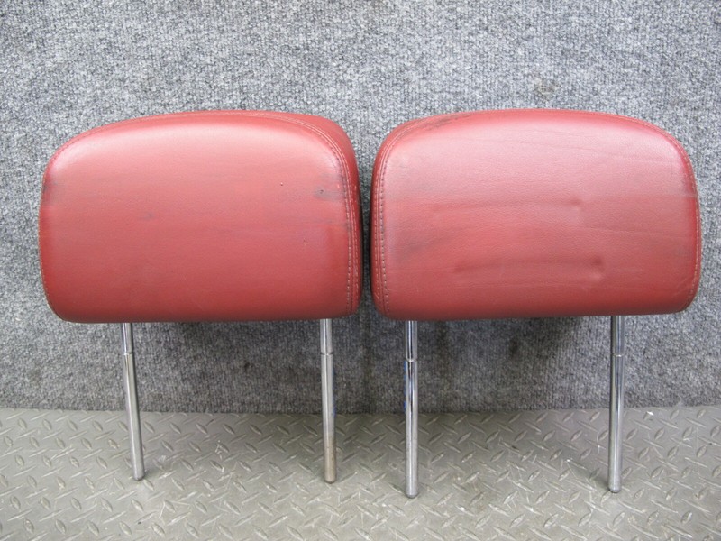 2001-2006 BMW E46 M3 CONVERTIBLE REAR LEFT & RIGHT LEATHER HEADREST RED SET