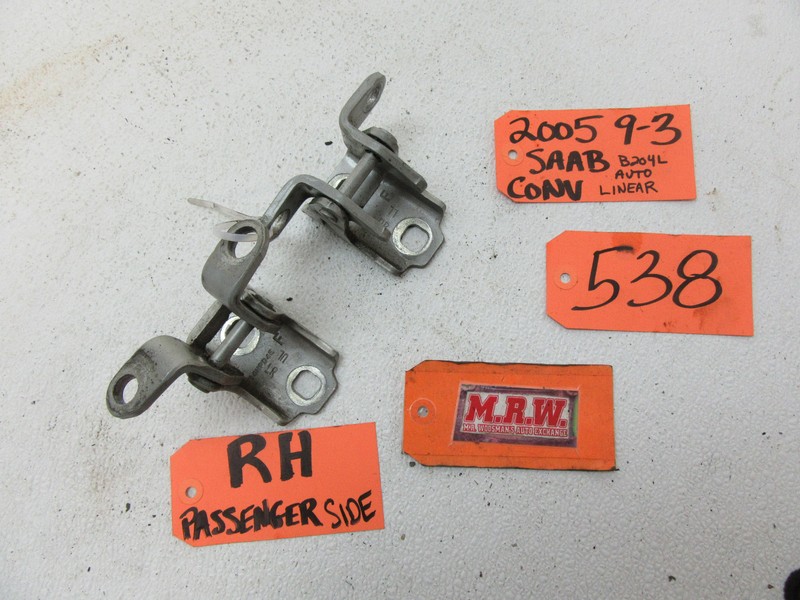 FITS 04-11 SAAB 9-3 CONVERTIBLE RIGHT UPPER LOWER DOOR HINGE PASSENGER SIDE R RH
