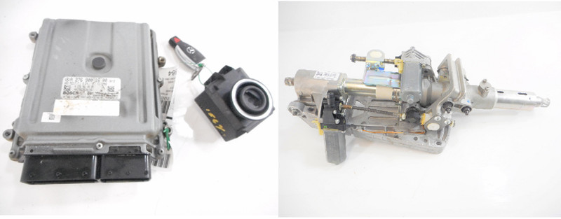 12-13 Mercedes Benz E350 Engine & Lock Module W/ Column Key Ignition Switch OEM