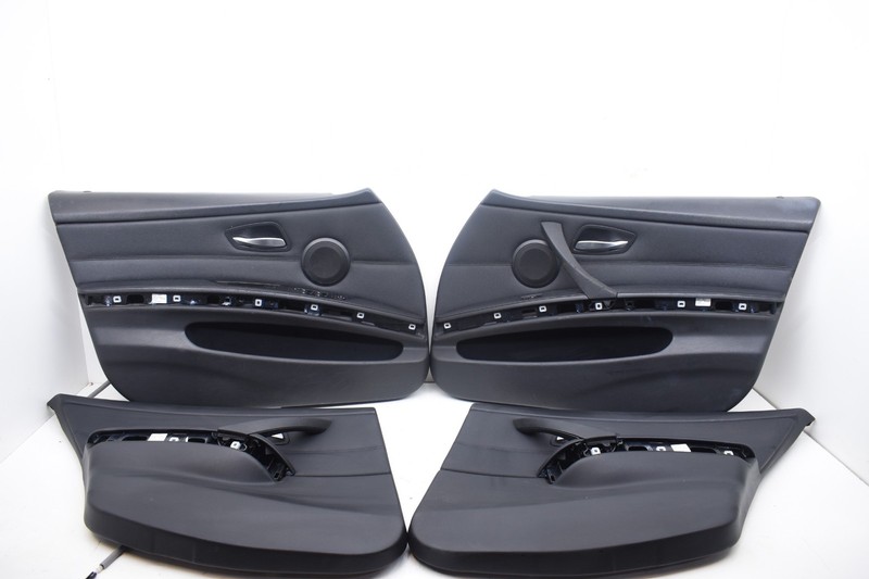 2009 BMW E90 328xi Sedan Interior Door Card Panel Black Trim Set OEM KW85