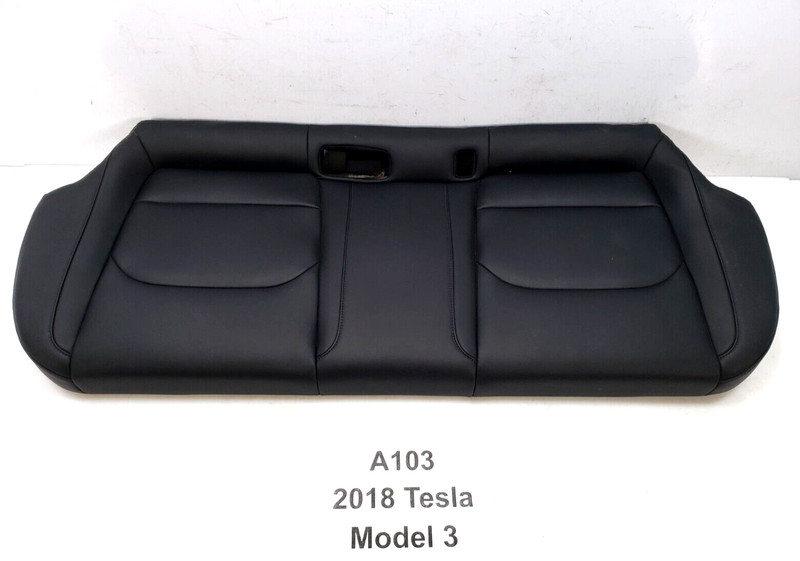 ✅ 17-23 OEM Tesla Model 3 Rear Seat 2nd Row Lower Cushion Leather Black