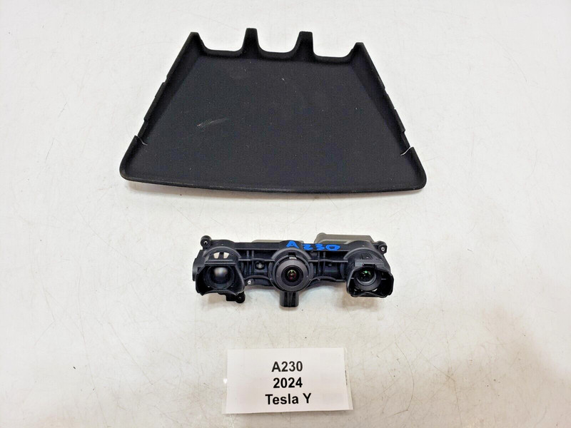 ✅ 2024 OEM Tesla Model Y Front Windscreen View Mirror Triple Camera W/ Cover