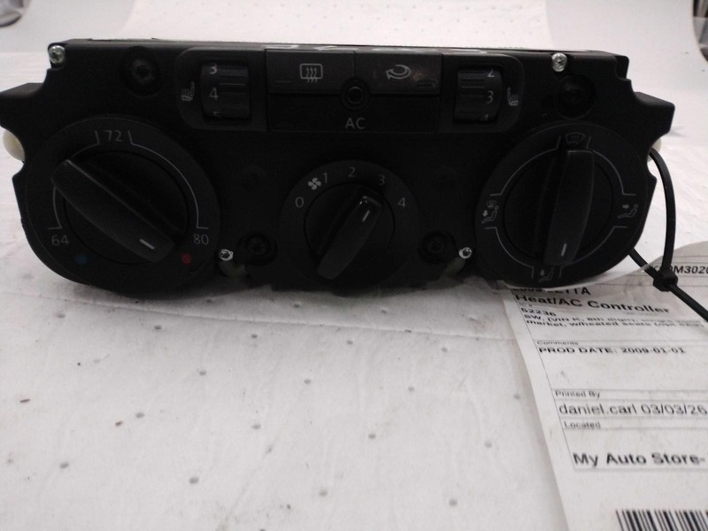 2009 Volkswagen Jetta A/C Selector Switch OEM Used 515252 62k Miles White