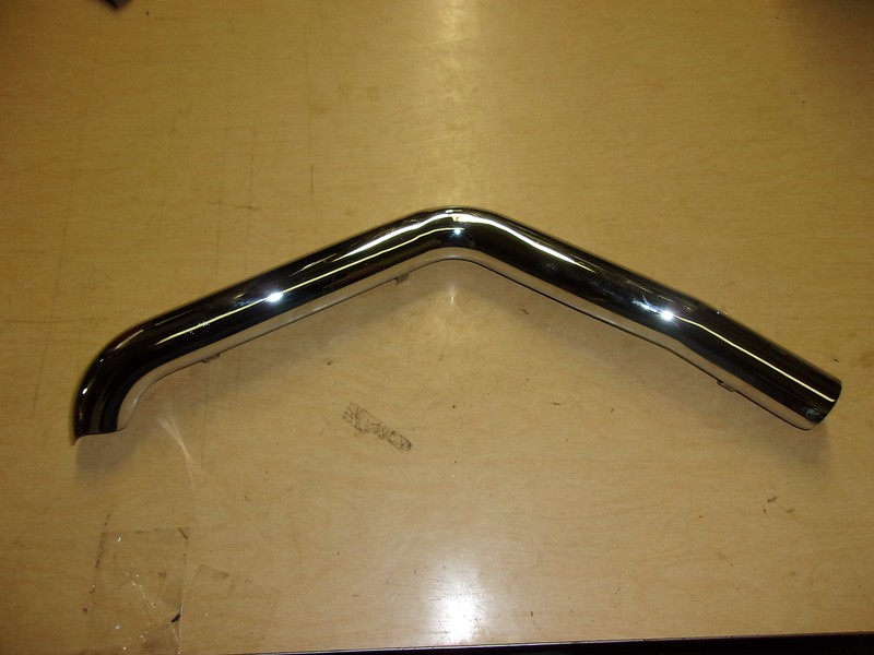 Muffler Cover Chrome Bracket 2" Diameter 15" to Bend 13-7/8"" from Bend