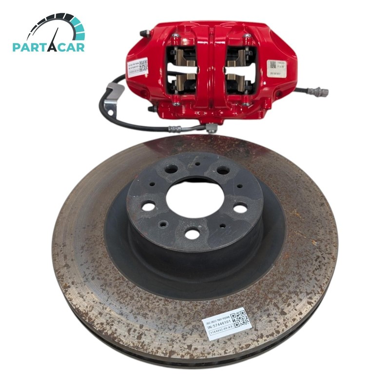 20-2023 Tesla Model Y Performance Red Front & Rear Brake Caliper & Disc Assy Set