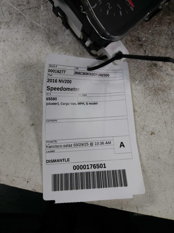 2016 Nissan NV200 Speedometer Gauge OEM 248103LM0A Used 128K Miles White