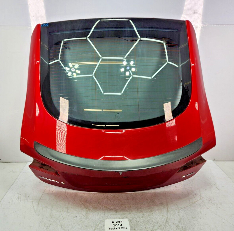 ✅ 12-16 OEM Tesla Model S Rear Liftgate Tailgate Trunk Lid Red PPMR W/ Glass