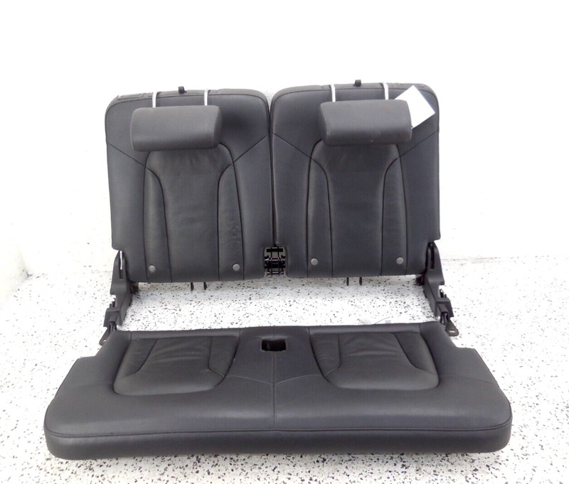 2011 11 Audi Q7 Rear Third 3rd Row Seat Upper Back Lower Bottom Set OEM Black