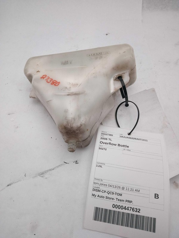 2006 Acura TL Engine Coolant Reservoir Grey OEM 19101RCAA00 3.20L Used